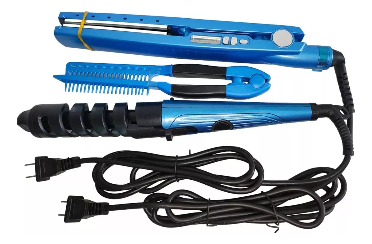 Combo Plancha + Rizador Nano Titanium