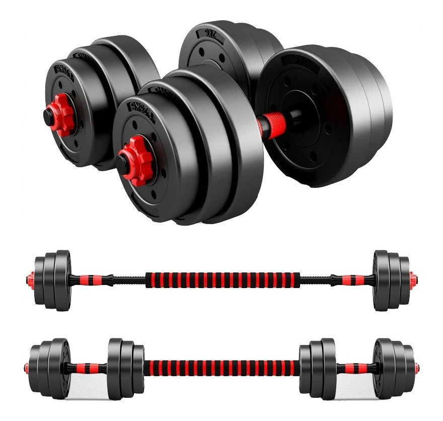 Kit pesa y mancuernas 20 kilos 12 discos, entrenamiento en casa + ENVIO GRATIS